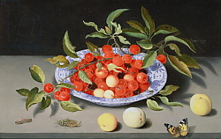 Постер Аст Балтазар Still Life of Cherries and Peaches Постер Аст Балтазар Still Life of Cherries and Peaches