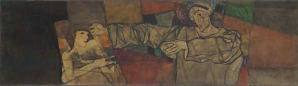 Self-portrait with Model; Selbstbildnis mit Modell, 1913