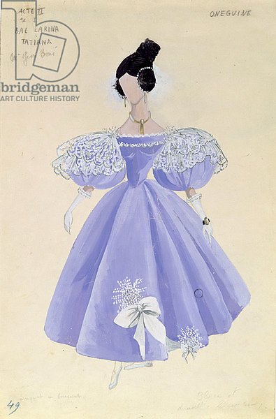 Costume design for Tatania in the opera 'Eugene Onegin' by Tchaikovsky