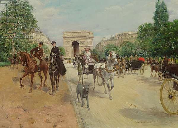Riders and Carriages on the Avenue du Bois, 1910