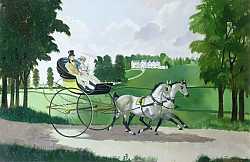 Постер Зинкайзен Дорис Regency couple in a curricle, 1960s Постер Зинкайзен Дорис Regency couple in a curricle, 1960s