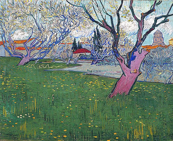 Вид на Арли с деревьями в цвету, 1889