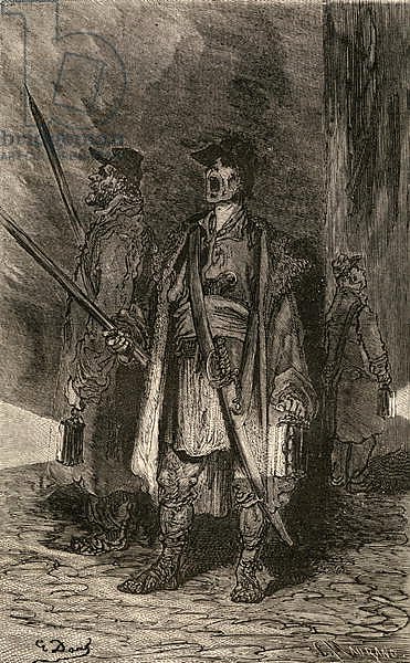 Serenos, Nightwatchmen, illustration from 'Spanish Pictures' by the Rev. Samuel Manning