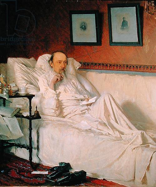 The Poet Nikolay Alekseyevich Nekrasov at the time of 'The Last Songs', 1877
