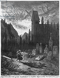 Постер Доре Гюстав The Wandering Jew in the cemetery, engraved by Octave Jahyer Постер Доре Гюстав The Wandering Jew in the cemetery, engraved by Octave Jahyer