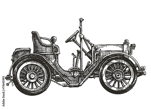 Иллюстрация с ретро-автомобилем