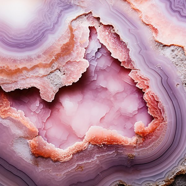 Geode of pink agate stone 3