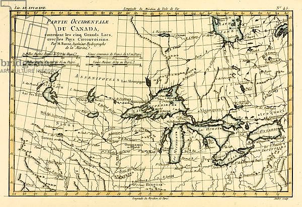 Western Canada, including the Five Great Lakes, 1780