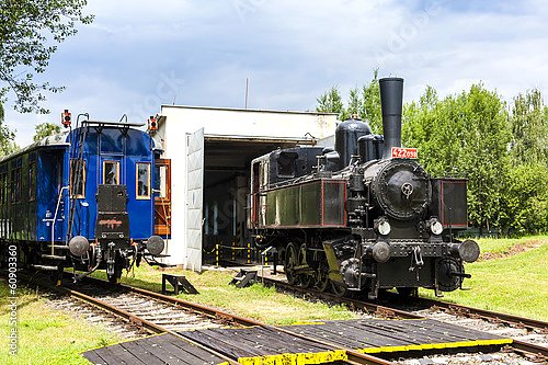 Паровой локомотив в депо, Чехия