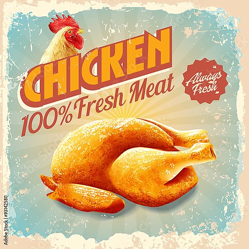 Курица, ретро-плакат