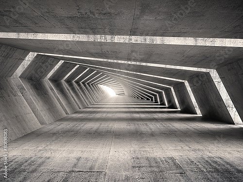 Абстрактный пустой бетонный коридор
