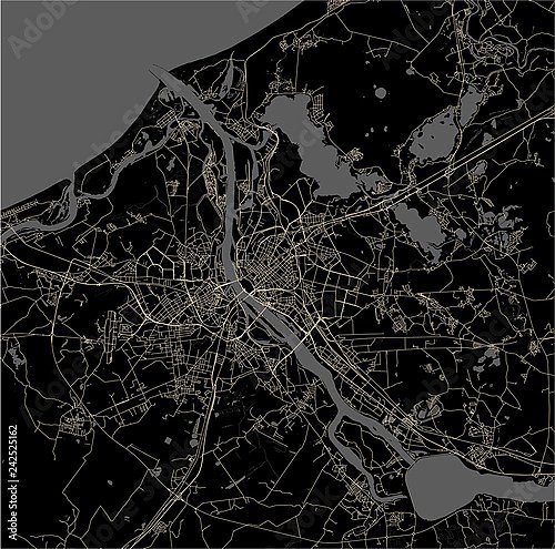 План города Рига, Латвия, в черном цвете