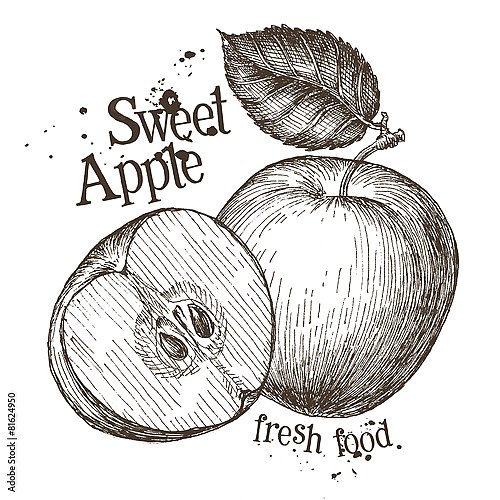 Иллюстрация с яблоками