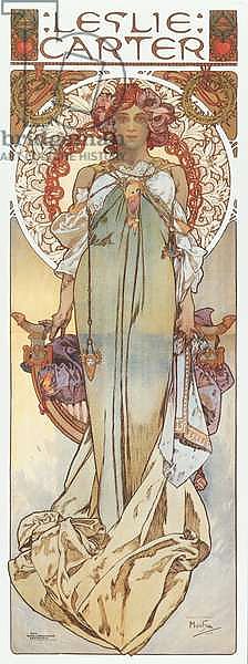 Advertising illustration by Alphonse Mucha representing stage actress Leslie Carter in her new play “” Kassa” - 1908 Dim 78x209 cm Private collection