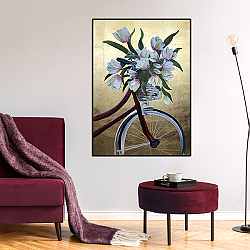 «Корзинка цветов» в интерьере классической спальни с темными стенами