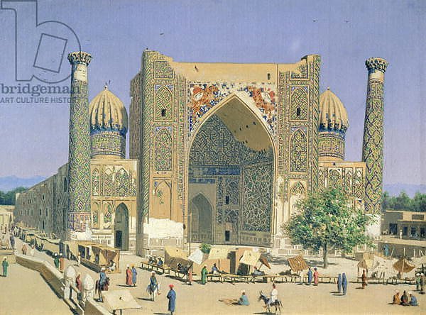 Medrasah Shir-Dhor at Registan place in Samarkand, 1869-70