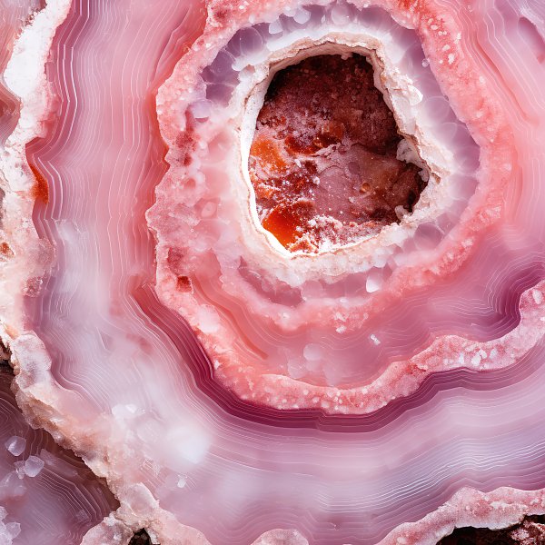 Geode of pink agate stone 1