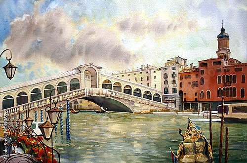  Вид на канал с моста Риальто, Венеция