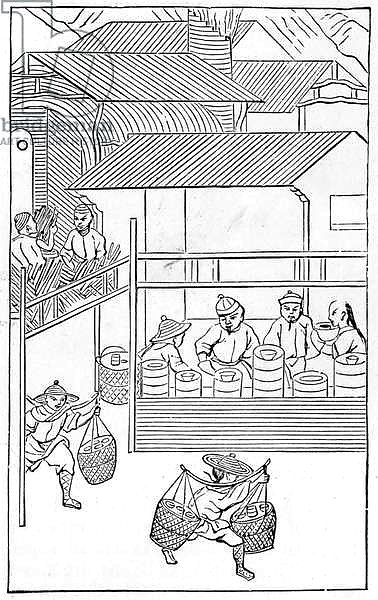Packing and transporting finished products, from a series of illustrations on the manufacture of china