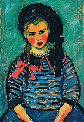 Постер Явленский Алексей Girl with a Red Bow; Madchen mit roter Schleife, 1911 Постер Явленский Алексей Girl with a Red Bow; Madchen mit roter Schleife, 1911