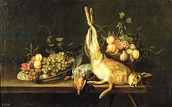 Постер Мелендес Луис Still Life with Game and Fruit Постер Мелендес Луис Still Life with Game and Fruit