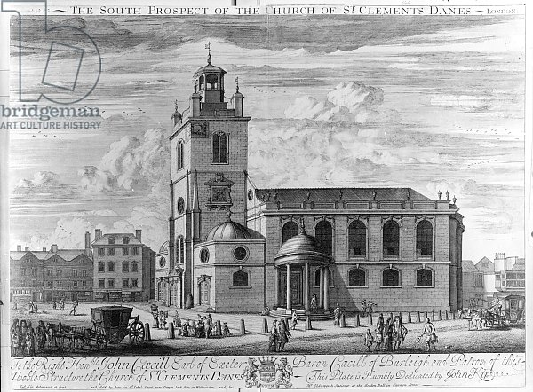 The South Prospect of the Church of St. Clements Danes, London