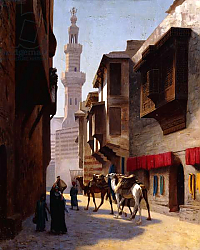 Постер Жером Жан Леон A Street in Cairo, Постер Жером Жан Леон A Street in Cairo,