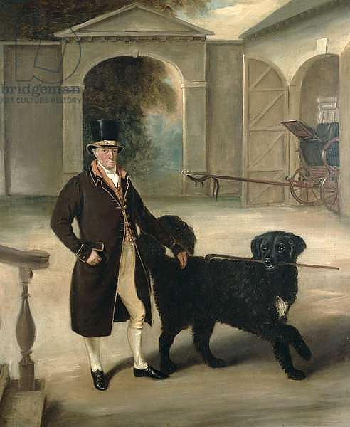Coachman with Newfoundland dog
