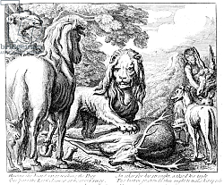 Постер Барлоу Франсис The Lion's Share, illustration to 'Aesop's Fables', 1687 Постер Барлоу Франсис The Lion's Share, illustration to 'Aesop's Fables', 1687