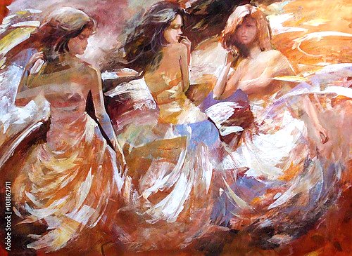 Три танцующие девушки