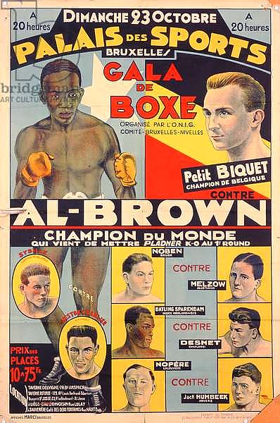 Poster advertising a boxing gala at the Palais des Sports, Brussels