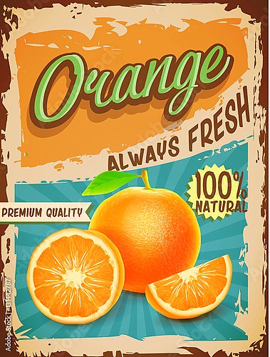 Ретро плакат с апельсинами