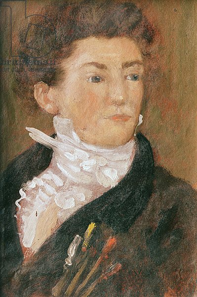 Self portrait with paintbrushes at the age of 18