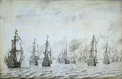 Постер Велде Виллем Старший The naval battle against the Spaniards near Dunkerque Постер Велде Виллем Старший The naval battle against the Spaniards near Dunkerque