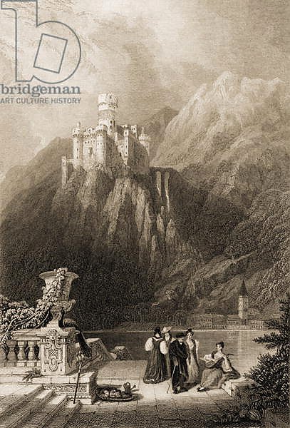Thurnburg Castle, engraved by J.T. Willmore, illustration from 'The Pilgrims of the Rhine' 1840