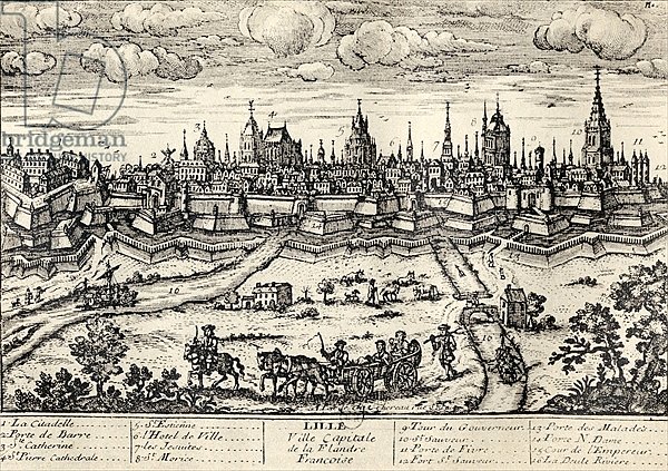 View of Lille c.1670, from 'Memoires de Charles de Batz-Castelmore Comte d'Artagnan', published 1928