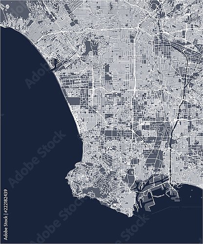 План города Лос-Анджелес, США, в синем цвете