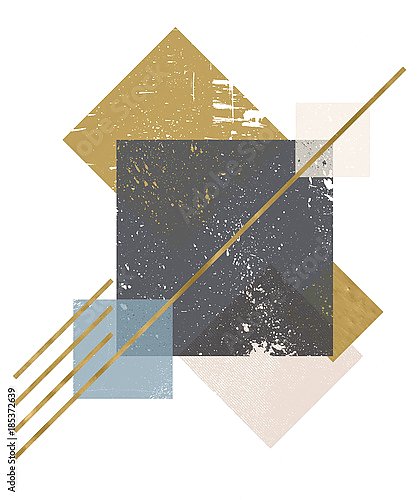 Абстрактная композиция декоративных геометрических форм с гранж-текстурой 6