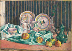 Постер Бернард Эмиль Still life with apples and fruit dishes, c.1906 Постер Бернард Эмиль Still life with apples and fruit dishes, c.1906