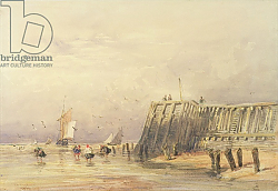 Постер Кокс Давид Seascape with Sailing Barges and Figures Wading Off-Shore, 1832 Постер Кокс Давид Seascape with Sailing Barges and Figures Wading Off-Shore, 1832