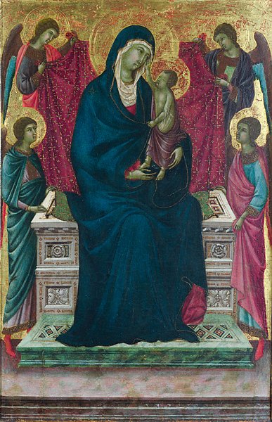 Дева Мария с младенцем с четырьмя ангелами