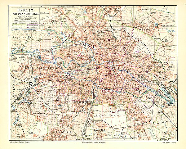 Карта Берлина с пригородами