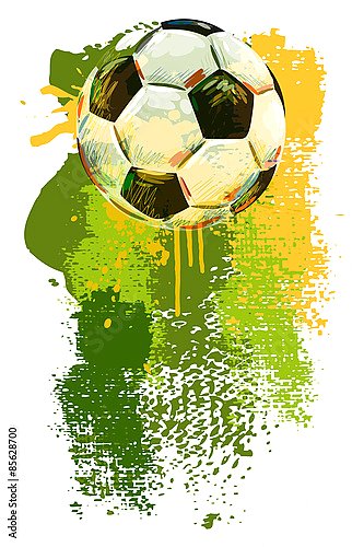Футбольный мяч в брызгах краски