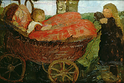 Постер Модерсон-Бекер Паула Little Girl Pushing a Pram, 1904 Постер Модерсон-Бекер Паула Little Girl Pushing a Pram, 1904