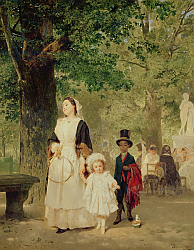 Постер Кнаус Людвиг Promenade in the Tuileries Gardens, 1855 Постер Кнаус Людвиг Promenade in the Tuileries Gardens, 1855