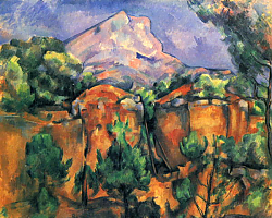 Постер Сезанн Поль (Paul Cezanne) Гора св. Виктории со стороны каменоломни Бибемюс Постер Сезанн Поль (Paul Cezanne) Гора св. Виктории со стороны каменоломни Бибемюс