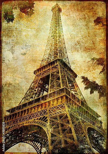 Эйфелева башня - старинная открытка