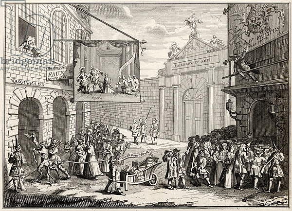 Masquerades and Operas, Burlington Gate, from 'The Works of Hogarth', published 1833