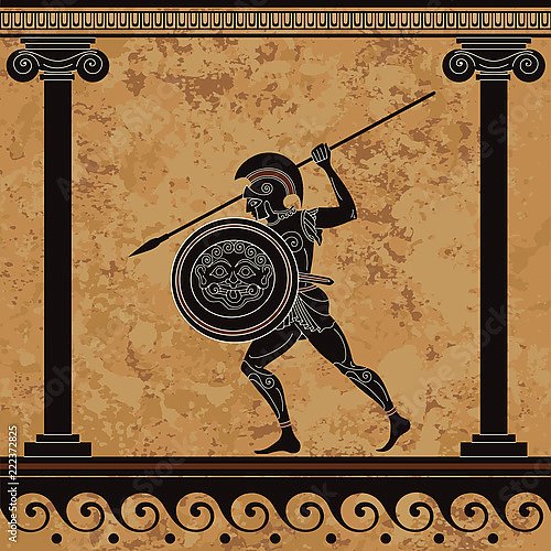 Древнегреческий воин с копьем