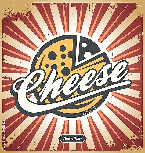 Ретро плакат с сыром